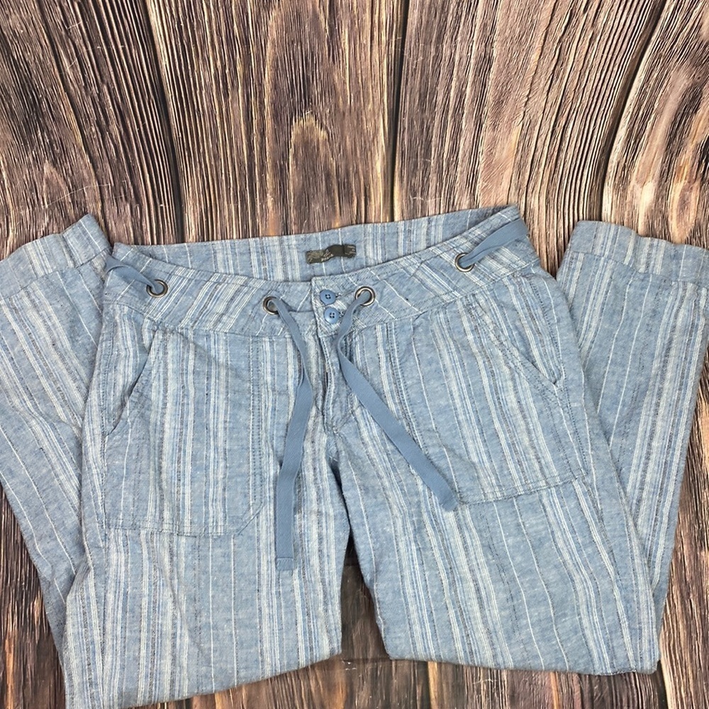 Prana Blue Striped Capris
